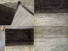 画像10: ペルシャ ギャッベ リビング 2m サイズ ラグ 200 x 149 cm 14 ハンドメイド ギャベ 天然 ウール 手織り 絨毯 カーペット ナチュラル 灰 茶 クリーム シンプル グラデーション (10)