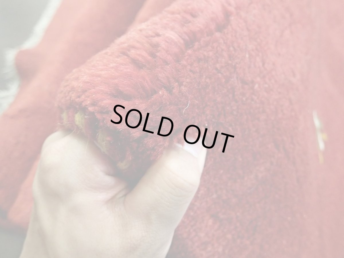 画像7: ペルシャ ギャッベ リビング 2m サイズ ラグ 200 x 157 cm 21 ハンドメイド ギャベ 天然 ウール 手織り 絨毯 カーペット エンジ ワインレッド 赤 シンプル 動物 柄 (7)