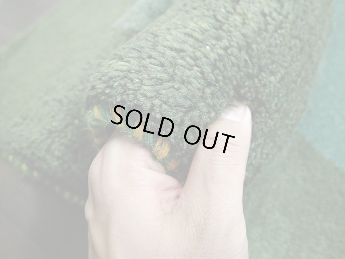 画像7: 新品 ペルシャ ギャッベ リビング サイズ ラグ 180 x 148 cm 20 ハンドメイド ギャベ 天然 ウール 手織り 絨毯 カーペット ナチュラル 緑 グリーン シンプル 動物 柄 (7)