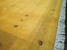 画像6: ペルシャ ギャッベ リビング 2m サイズ ラグ 200 158 15 ハンドメイド ギャベ 天然 ウール 手織り 絨毯 カーペット (6)