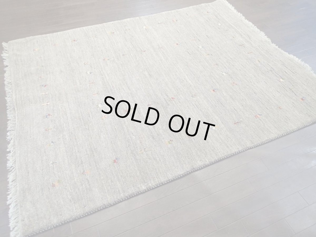 画像3: ペルシャ ギャッベ リビング 2m サイズ ラグ 200 x 158 cm 15 ハンドメイド ギャベ 天然 ウール 手織り 絨毯 カーペット ナチュラル 灰 グレー シンプル 動物 柄 (3)