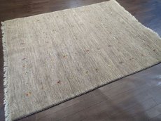 画像3: ペルシャ ギャッベ リビング 2m サイズ ラグ 200 x 158 cm 15 ハンドメイド ギャベ 天然 ウール 手織り 絨毯 カーペット ナチュラル 灰 グレー シンプル 動物 柄 (3)