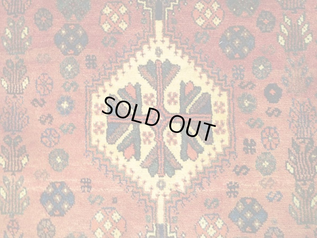 画像6: ペルシャ ギャッベ 1.7m センター ラグ サイズ 171 x 118 cm c193 ハンドメイド ギャベ 天然 ウール 手織り 絨毯 カーペット オレンジ 黄 紺 トライバル メダリオン (6)