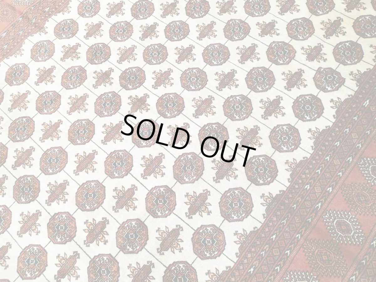 画像10: 新品 ペルシャ 絨毯 トルクメン 2.8m リビング ダイニング サイズ 285 x 215 cm 31 トライバル ラグ 天然 ウール 敷物 マット カーペット エンジ 赤 茶 クリーム 民族 柄 大判 (10)