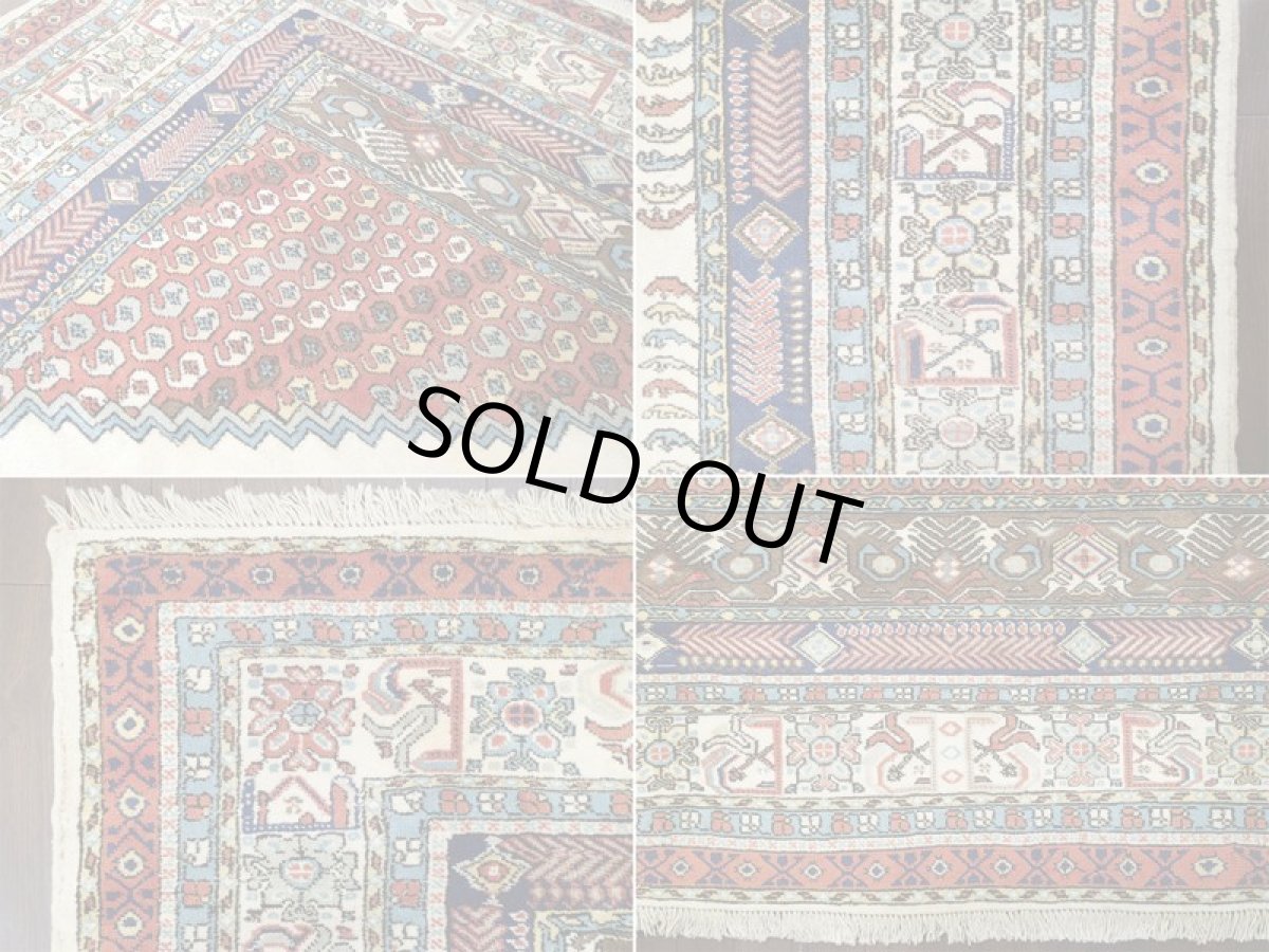 画像11: ペルシャ 絨毯 アルデビル 2.7m リビング ダイニング サイズ 270 x 209 cm 26 トライバル ラグ 天然 ウール 敷物 マット カーペット ナチュラル クリーム 茶 水 空色 カラフル 民族 柄 大判 (11)