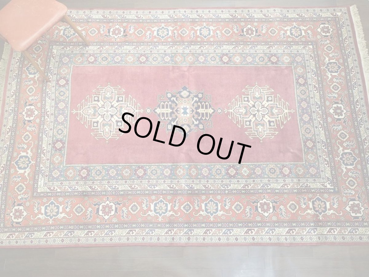 画像3: ペルシャ 絨毯 アルデビル 3m リビング ダイニング サイズ 298 x 203 cm 25 トライバル ラグ 天然 ウール 敷物 マット カーペット ワインレッド 紫 赤 民族 柄 大判 (3)