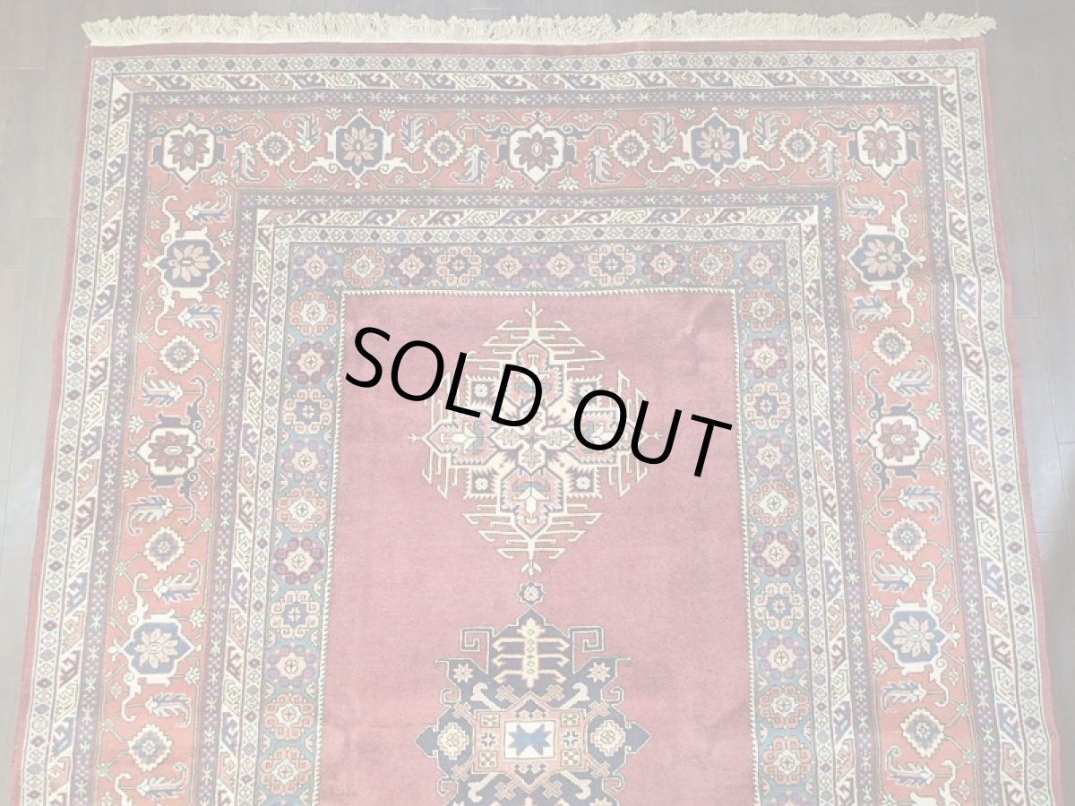 画像5: ペルシャ 絨毯 アルデビル 3m リビング ダイニング サイズ 298 x 203 cm 25 トライバル ラグ 天然 ウール 敷物 マット カーペット ワインレッド 紫 赤 民族 柄 大判 (5)