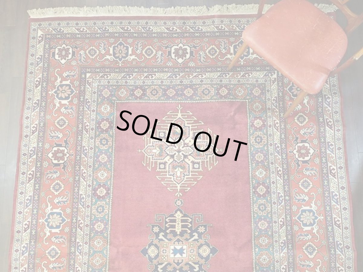 画像6: ペルシャ 絨毯 アルデビル 3m リビング ダイニング サイズ 298 x 203 cm 25 トライバル ラグ 天然 ウール 敷物 マット カーペット ワインレッド 紫 赤 民族 柄 大判 (6)