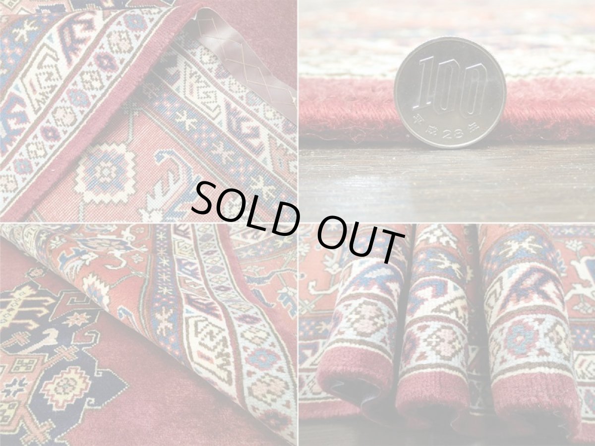 画像12: ペルシャ 絨毯 アルデビル 3m リビング ダイニング サイズ 298 x 203 cm 25 トライバル ラグ 天然 ウール 敷物 マット カーペット ワインレッド 紫 赤 民族 柄 大判 (12)