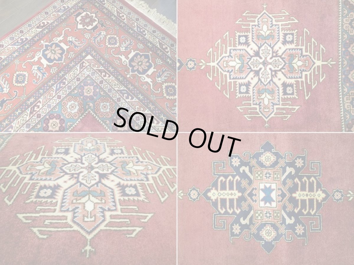 画像10: ペルシャ 絨毯 アルデビル 3m リビング ダイニング サイズ 298 x 203 cm 25 トライバル ラグ 天然 ウール 敷物 マット カーペット ワインレッド 紫 赤 民族 柄 大判 (10)