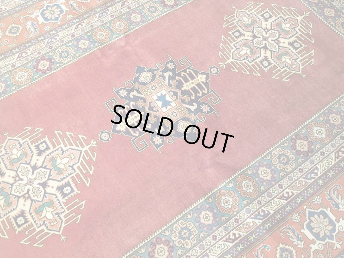 画像7: ペルシャ 絨毯 アルデビル 3m リビング ダイニング サイズ 298 x 203 cm 25 トライバル ラグ 天然 ウール 敷物 マット カーペット ワインレッド 紫 赤 民族 柄 大判 (7)