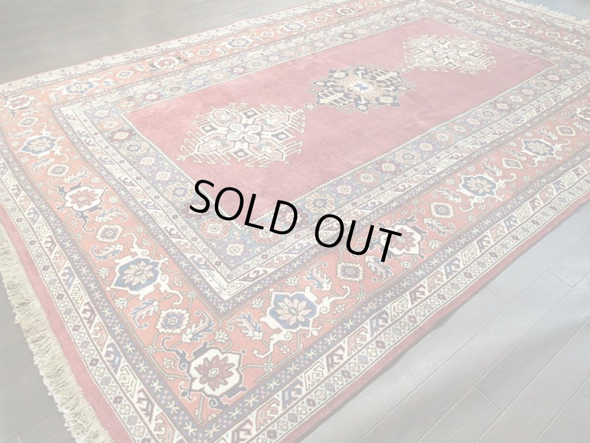 画像4: ペルシャ 絨毯 アルデビル 3m リビング ダイニング サイズ 298 x 203 cm 25 トライバル ラグ 天然 ウール 敷物 マット カーペット ワインレッド 紫 赤 民族 柄 大判 (4)