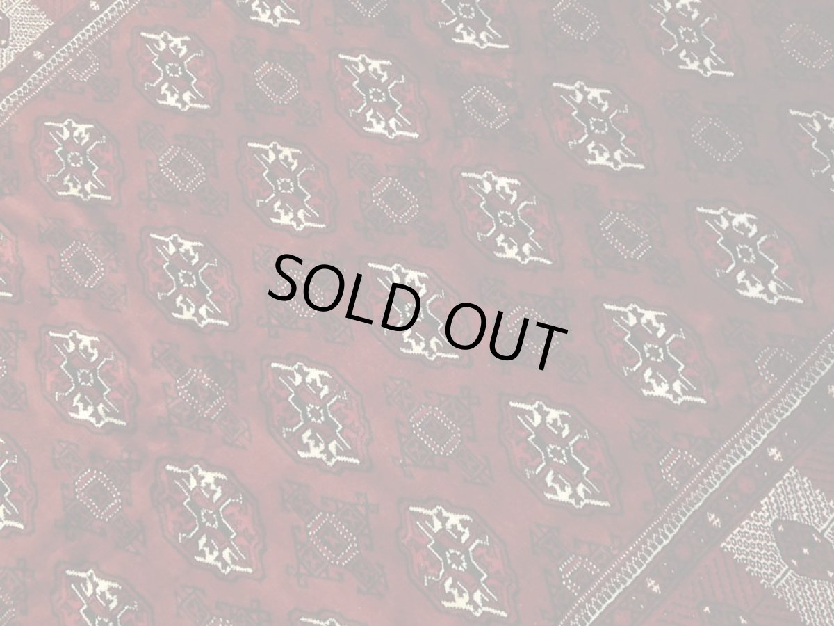 画像7: ペルシャ 絨毯 トルクメン 2.9m リビング ダイニング サイズ 290 x 202 cm B114 トライバル ラグ 天然 ウール 敷物 マット カーペット ワインレッド エンジ 赤 民族 柄 大判 (7)