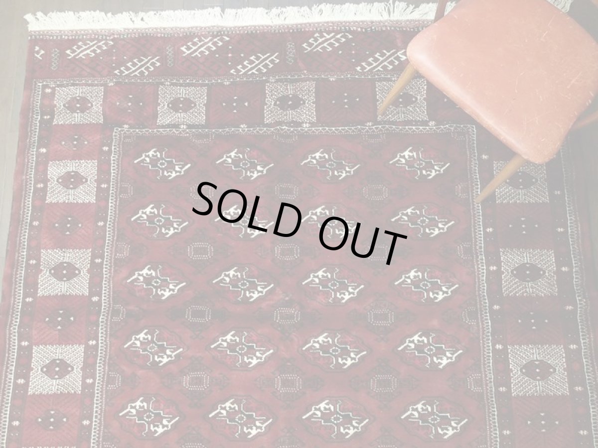 画像5: ペルシャ 絨毯 トルクメン 2.9m リビング ダイニング サイズ 290 x 202 cm B114 トライバル ラグ 天然 ウール 敷物 マット カーペット ワインレッド エンジ 赤 民族 柄 大判 (5)