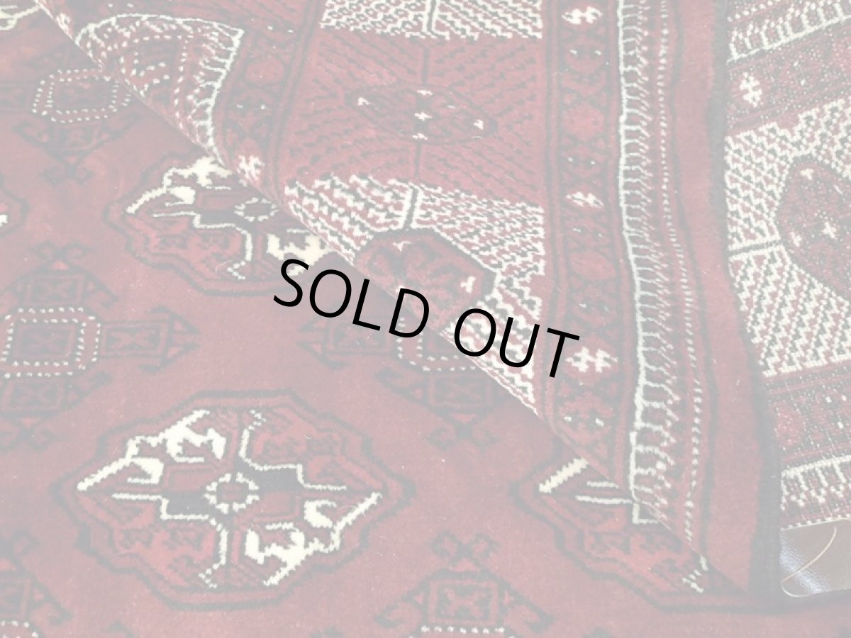 画像10: ペルシャ 絨毯 トルクメン 2.9m リビング ダイニング サイズ 290 x 202 cm B114 トライバル ラグ 天然 ウール 敷物 マット カーペット ワインレッド エンジ 赤 民族 柄 大判 (10)