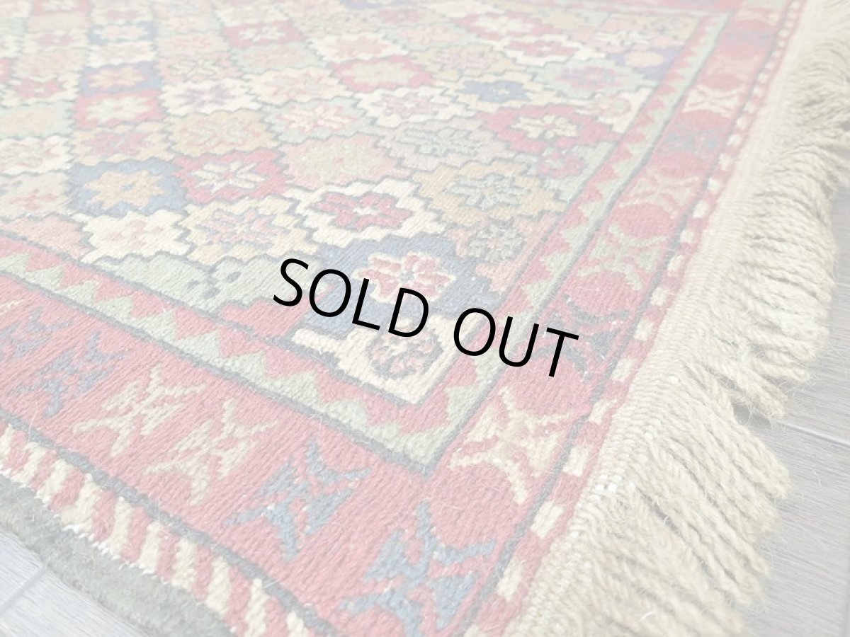 画像6: ペルシャ キリム グーチャン 1m 玄関 マット サイズ 100 x 52 cm 137 スマック 手織り トライバル ラグ 天然 ウール マット 絨毯 カーペット カラフル 花 柄 (6)