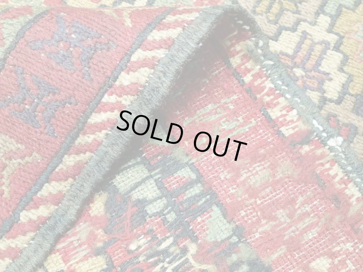 画像7: ペルシャ キリム グーチャン 1m 玄関 マット サイズ 100 x 52 cm 137 スマック 手織り トライバル ラグ 天然 ウール マット 絨毯 カーペット カラフル 花 柄 (7)