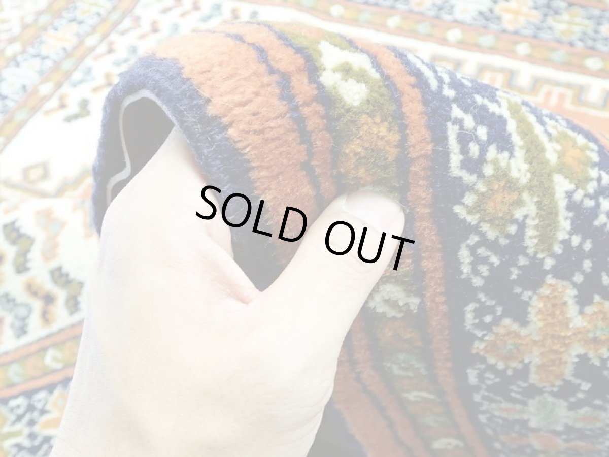 画像10: 新品 ペルシャ 絨毯 トルクメン 1.4m アクセント サイズ 143 x 98 cm E37 トライバル ラグ 天然 ウール 敷物 マット カーペット 茶 オレンジ クリーム 白  エメラルドグリーン 民族 柄 (10)