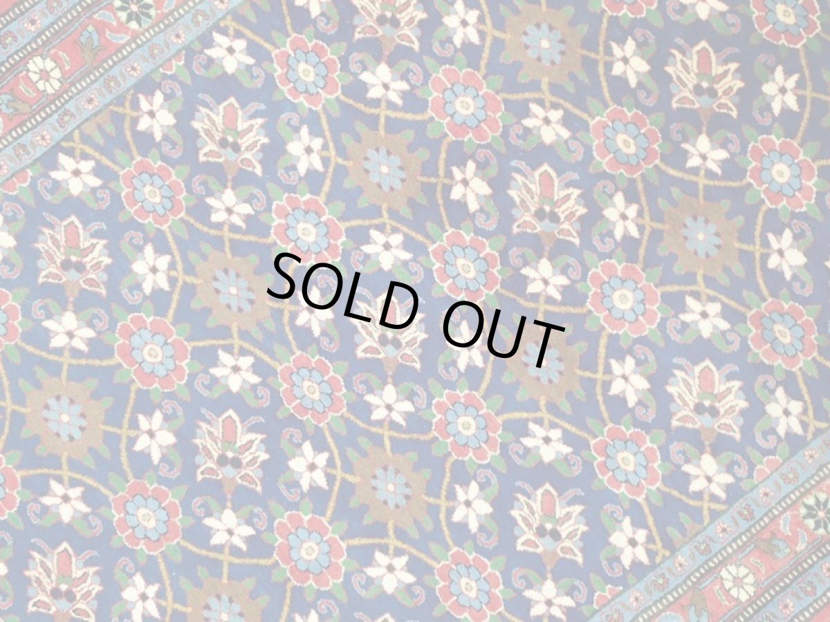 画像6: ペルシャ 絨毯 ハマダン 1.6m センター サイズ 156 x 105 cm 27 トライバル ラグ 天然 ウール 敷物 マット カーペット 青 赤 花柄 (6)