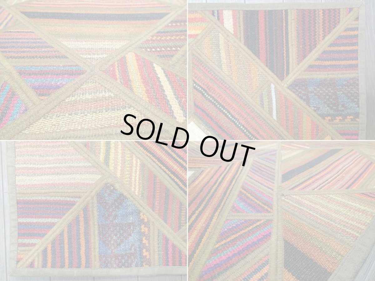 画像10: ペルシャ キリム ジャジム パッチワーク ラグ 1.3m アクセント サイズ 134 x 68 cm 5492 平織り 天然 ウール 絨毯 敷物 マット カーペット 茶 赤 黄 クリーム カラフル マルチカラー 縞 模様 (10)