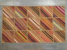 画像2: 新品 ペルシャ キリム ジャジム パッチワーク ラグ 1.2m アクセント サイズ 123 x 73 cm No.5490 平織り 天然 ウール 絨毯 敷物 マット カーペット 茶 赤 紫 カラフル マルチカラー  縞 模様 n-5490-123073sa08 (2)