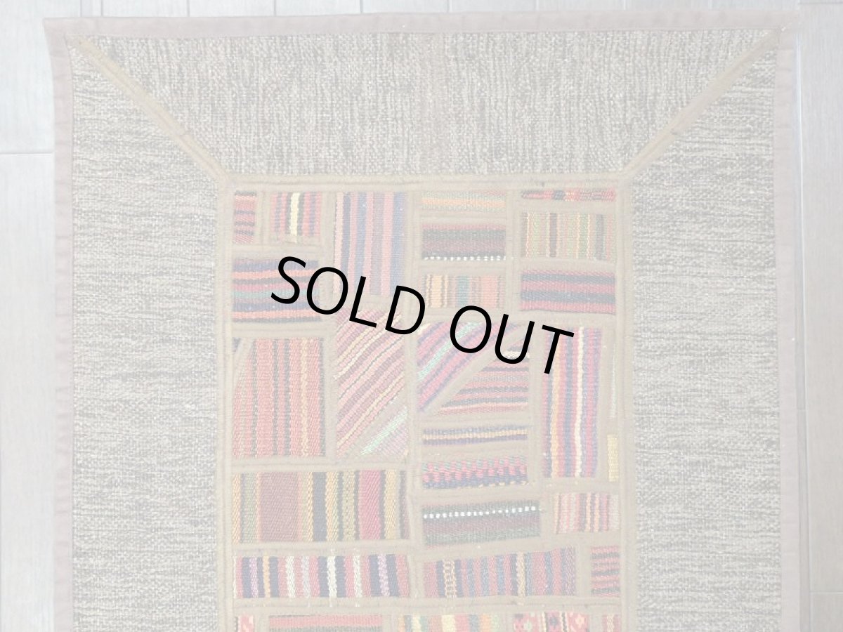 画像4: ペルシャ キリム パッチワーク ラグ 玄関 マット サイズ 92 x 64  cm 1764 平織り 天然 ウール 絨毯 敷物 カーペット 茶 灰 赤 黄 マルチ カラー (4)