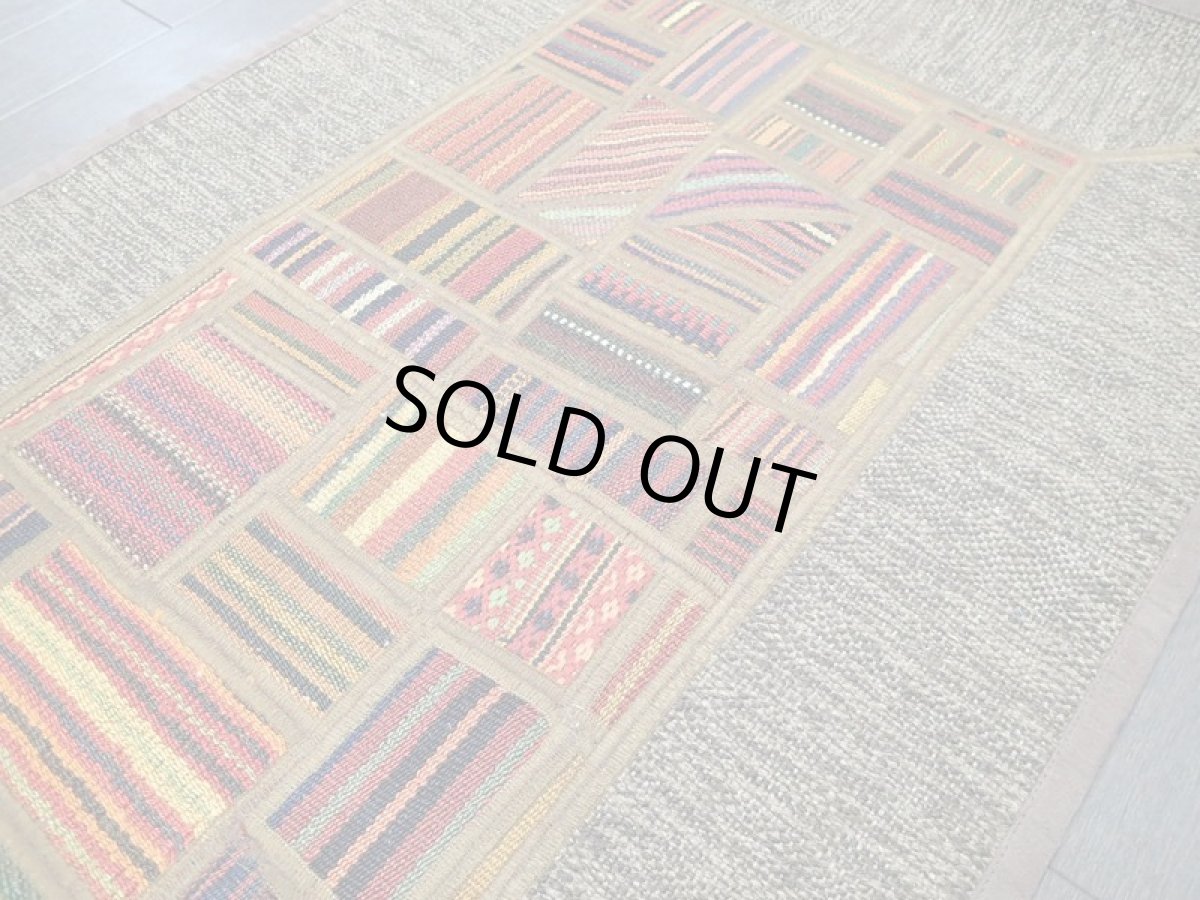 画像6: ペルシャ キリム パッチワーク ラグ 玄関 マット サイズ 92 x 64  cm 1764 平織り 天然 ウール 絨毯 敷物 カーペット 茶 灰 赤 黄 マルチ カラー (6)