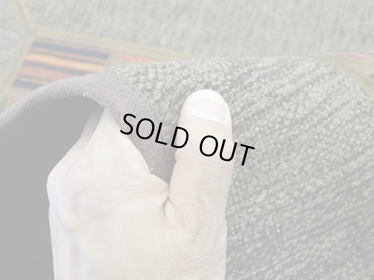 画像11: ペルシャ キリム パッチワーク ラグ 玄関 マット サイズ 92 x 64  cm 1764 平織り 天然 ウール 絨毯 敷物 カーペット 茶 灰 赤 黄 マルチ カラー (11)