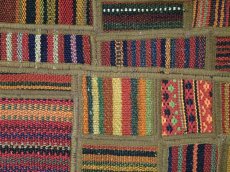 画像10: ペルシャ キリム パッチワーク ラグ 玄関 マット サイズ 92 x 64  cm 1764 平織り 天然 ウール 絨毯 敷物 カーペット 茶 灰 赤 黄 マルチ カラー (10)