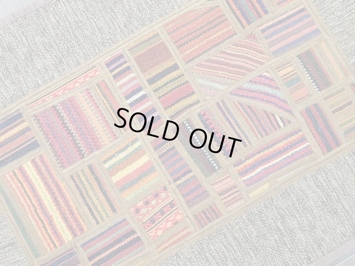 画像5: ペルシャ キリム パッチワーク ラグ 玄関 マット サイズ 92 x 64  cm 1764 平織り 天然 ウール 絨毯 敷物 カーペット 茶 灰 赤 黄 マルチ カラー (5)