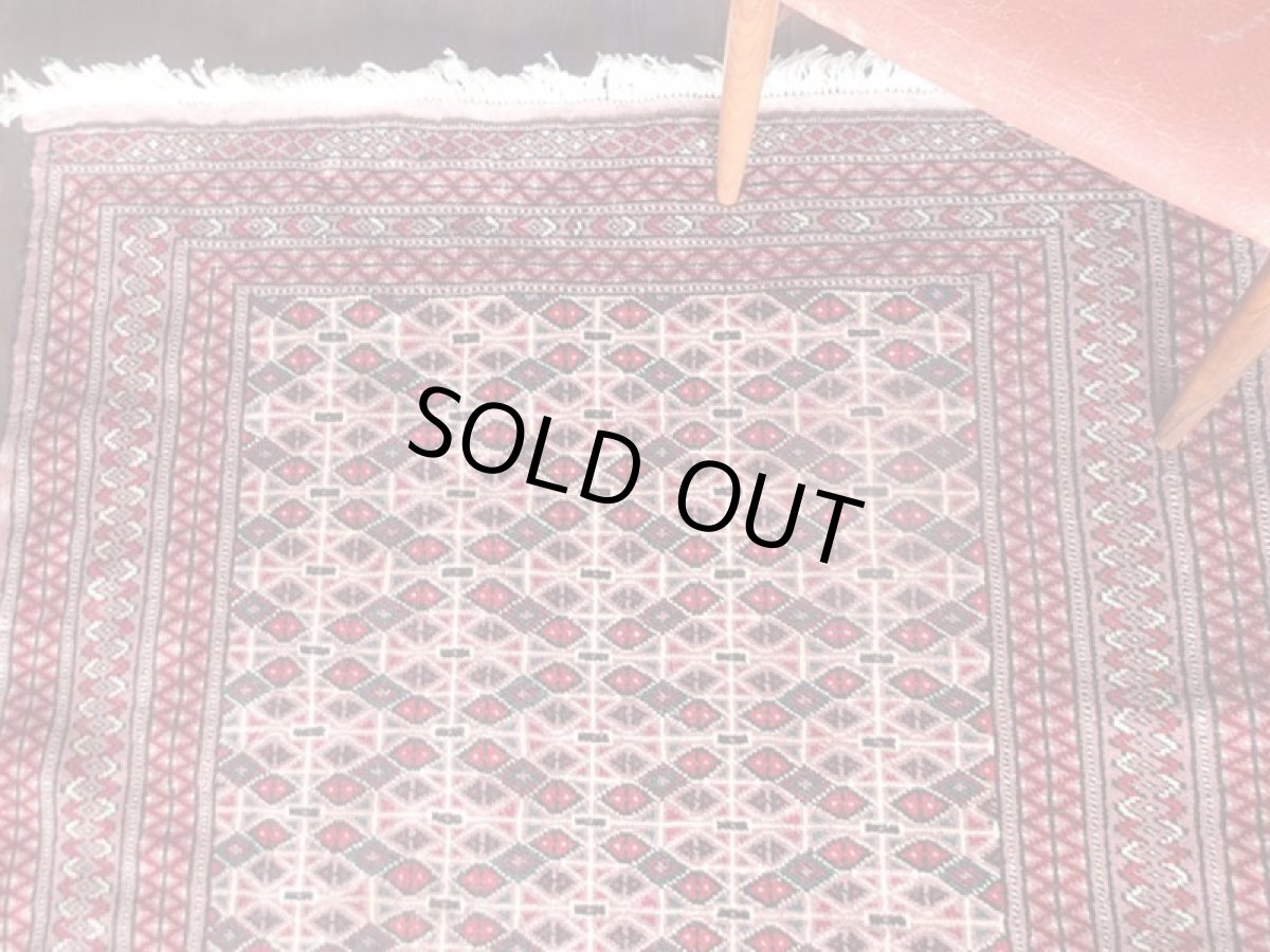 画像6: ペルシャ 絨毯 トルクメン 2m センター ソファ サイズ 200 x 126 cm 181 手織り トライバル ラグ 天然 ウール 敷物 マット カーペット  エンジ 赤 茶 (6)