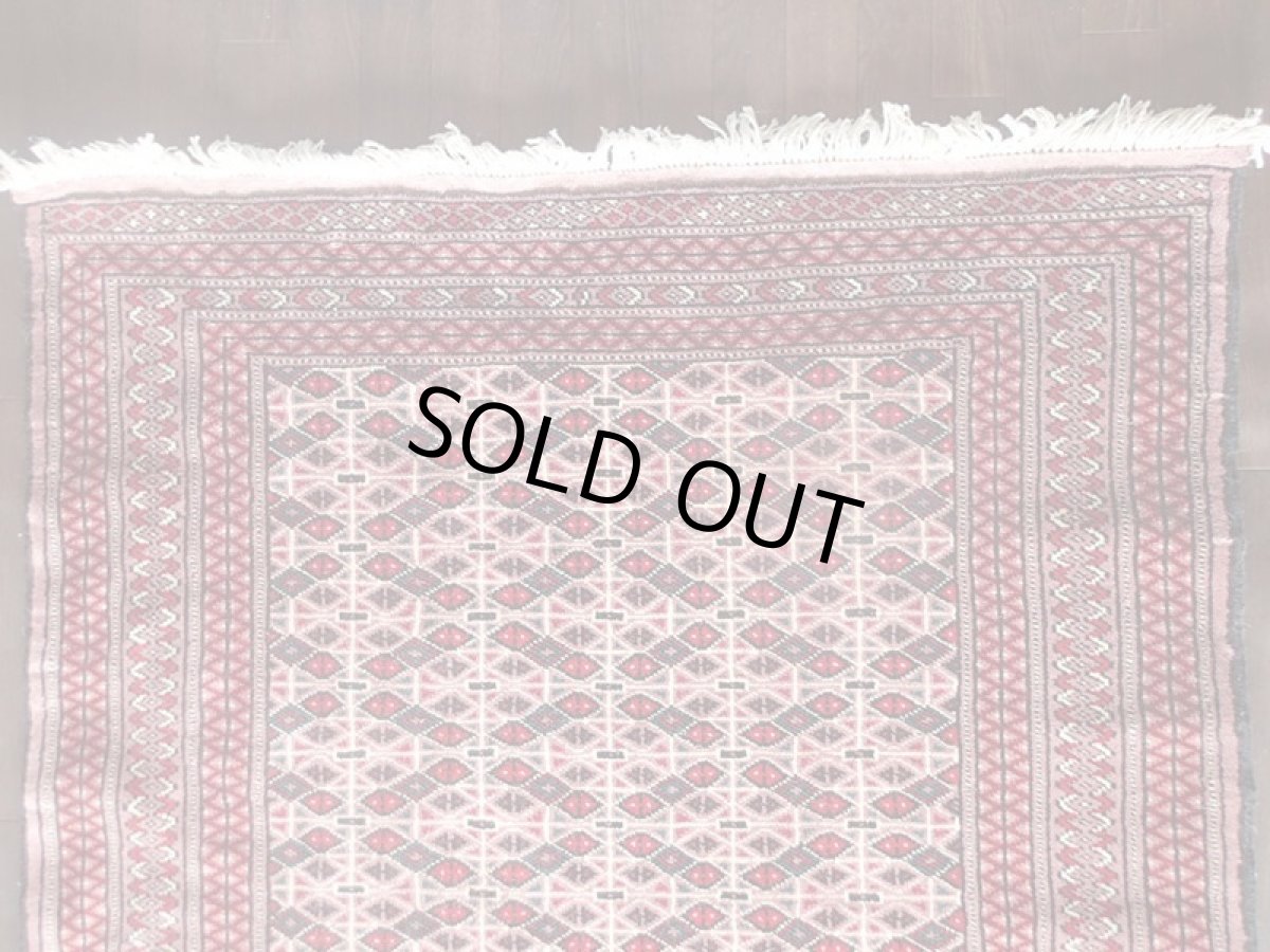 画像5: ペルシャ 絨毯 トルクメン 2m センター ソファ サイズ 200 x 126 cm 181 手織り トライバル ラグ 天然 ウール 敷物 マット カーペット  エンジ 赤 茶 (5)