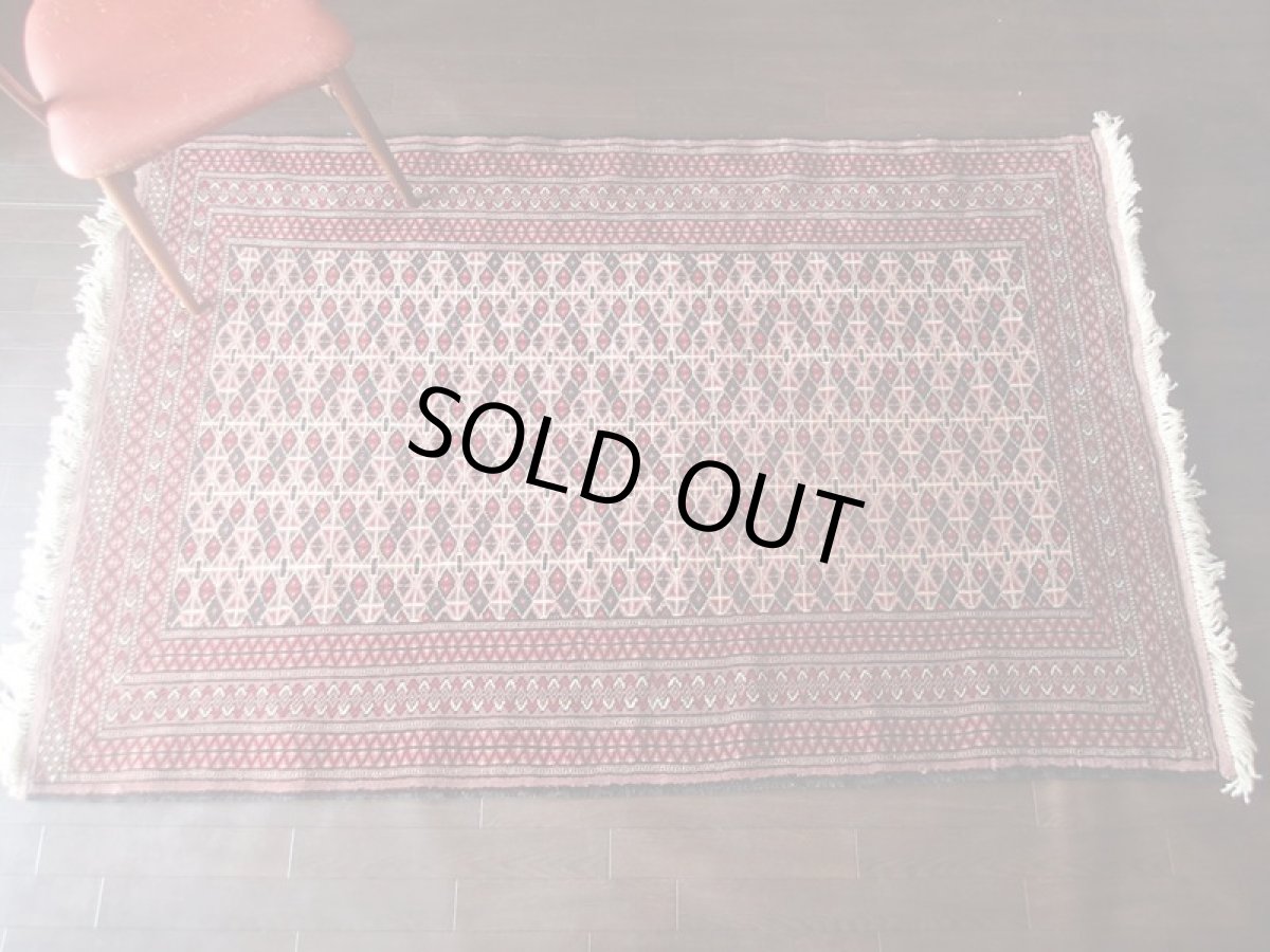 画像3: ペルシャ 絨毯 トルクメン 2m センター ソファ サイズ 200 x 126 cm 181 手織り トライバル ラグ 天然 ウール 敷物 マット カーペット  エンジ 赤 茶 (3)