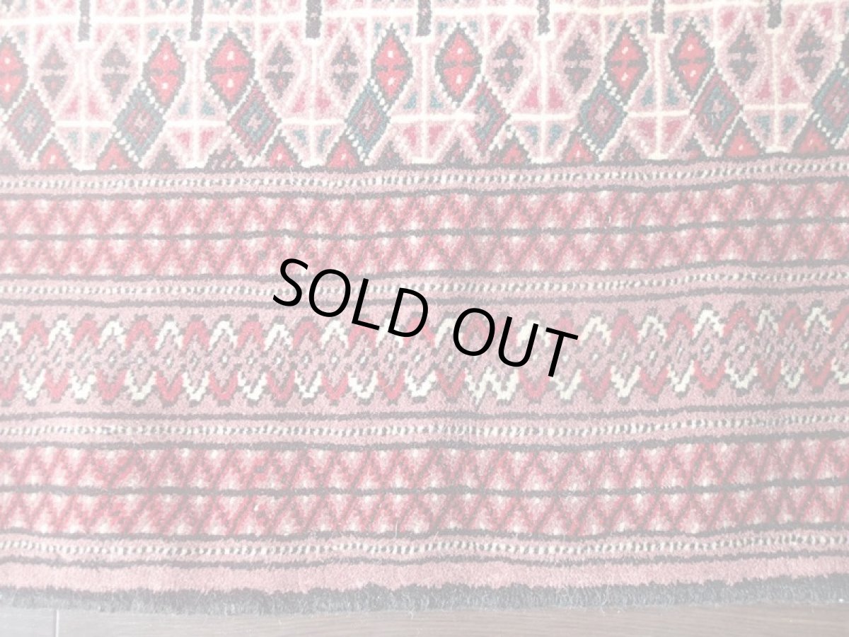 画像9: ペルシャ 絨毯 トルクメン 2m センター ソファ サイズ 200 x 126 cm 181 手織り トライバル ラグ 天然 ウール 敷物 マット カーペット  エンジ 赤 茶 (9)