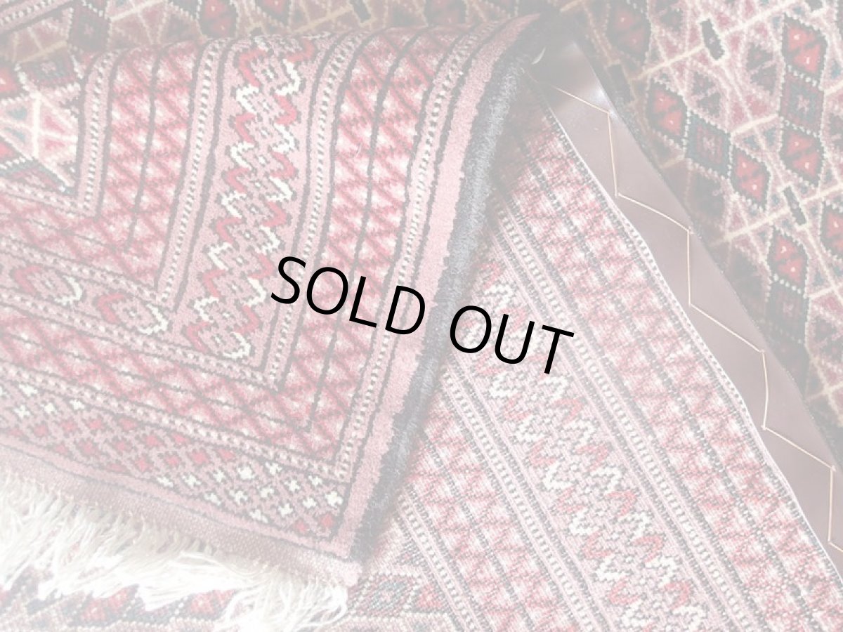 画像10: ペルシャ 絨毯 トルクメン 2m センター ソファ サイズ 200 x 126 cm 181 手織り トライバル ラグ 天然 ウール 敷物 マット カーペット  エンジ 赤 茶 (10)