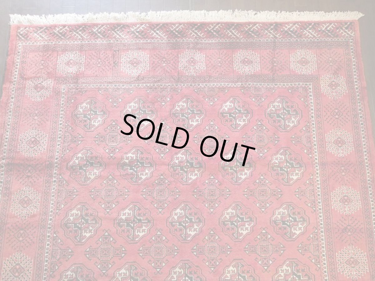 画像5: オールド ペルシャ 絨毯 トルクメン 2.9m リビング ダイニング サイズ 288 x 204 cm 512 手織り トライバル ラグ 天然 ウール 敷物 マット カーペット 赤 ヴィンテージ OLD (5)