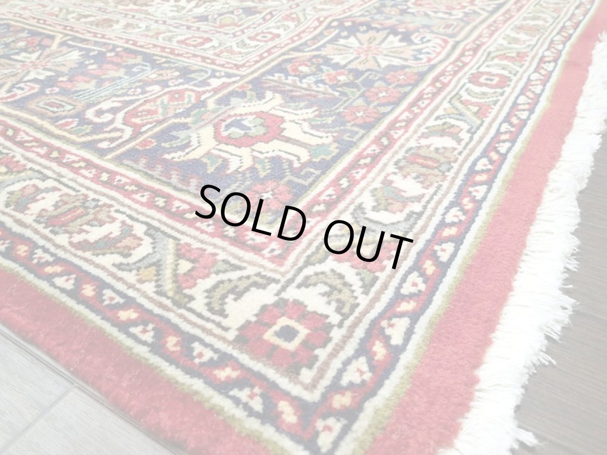 画像8: オールド ペルシャ 絨毯 タブリーズ 3m リビング ダイニング サイズ 295 x 205 cm f204 手織り トライバル ラグ 天然 ウール 敷物 マット カーペット 赤 茶 クリーム 草木 花 柄 ヴィンテージ OLD (8)