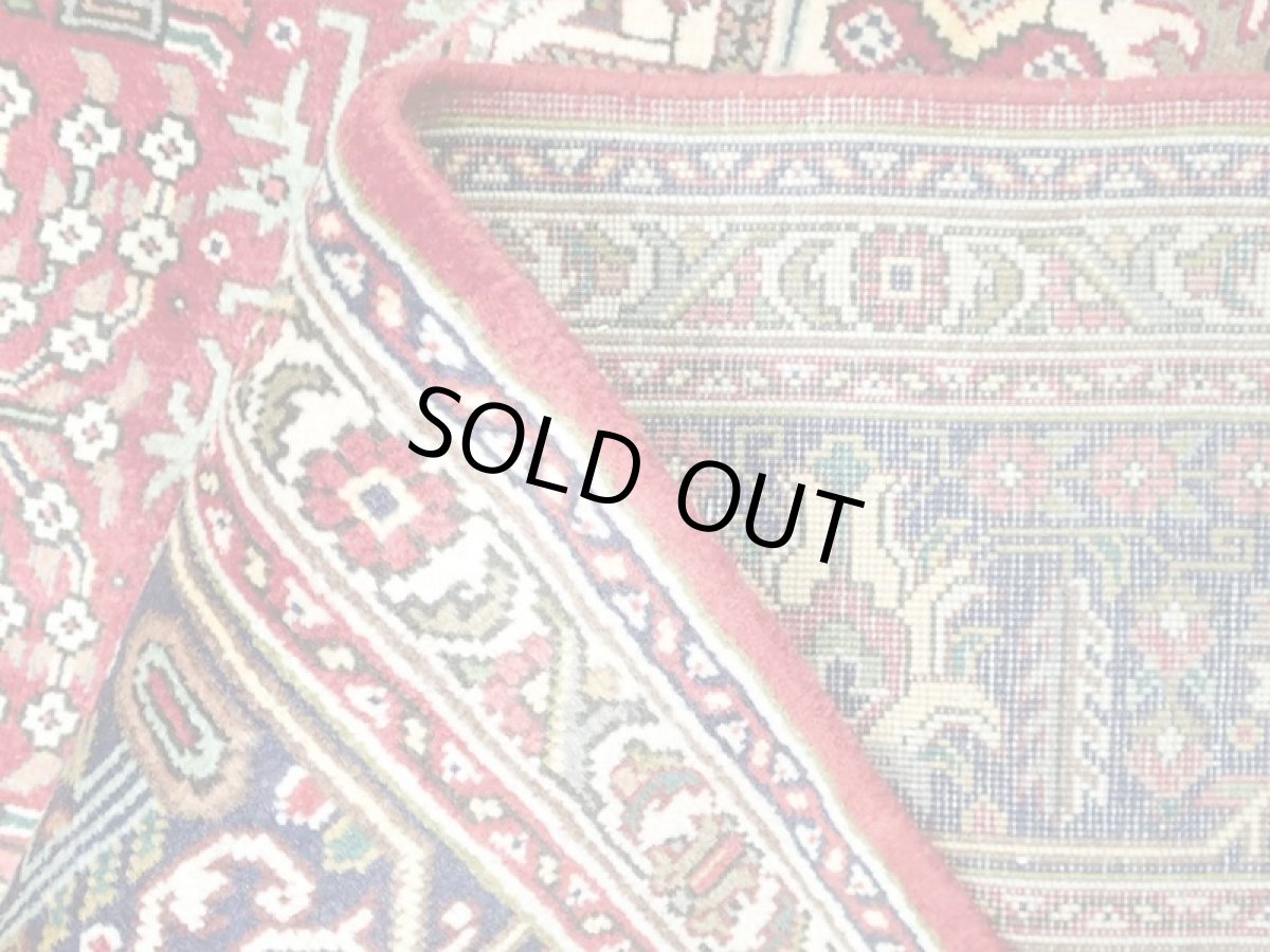 画像12: オールド ペルシャ 絨毯 タブリーズ 3m リビング ダイニング サイズ 295 x 205 cm f204 手織り トライバル ラグ 天然 ウール 敷物 マット カーペット 赤 茶 クリーム 草木 花 柄 ヴィンテージ OLD (12)