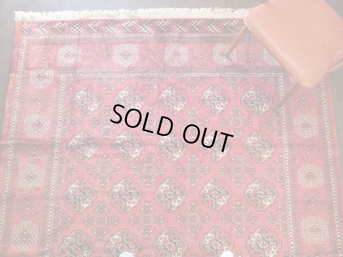 画像6: オールド ペルシャ 絨毯 トルクメン 2.9m リビング ダイニング サイズ 288 x 204 cm 512 手織り トライバル ラグ 天然 ウール 敷物 マット カーペット 赤 ヴィンテージ OLD (6)