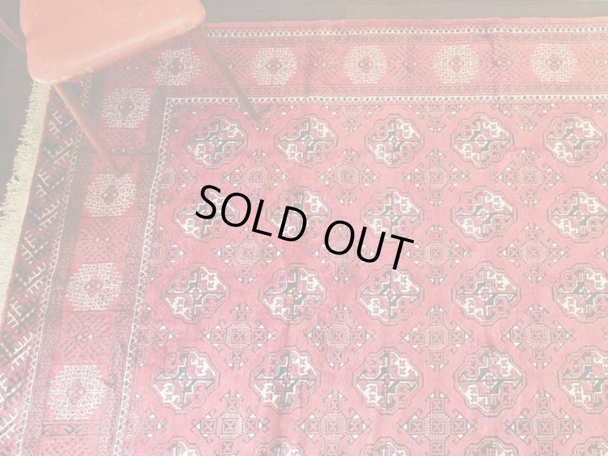 画像2: オールド ペルシャ 絨毯 トルクメン 2.9m リビング ダイニング サイズ 288 x 204 cm 512 手織り トライバル ラグ 天然 ウール 敷物 マット カーペット 赤 ヴィンテージ OLD (2)