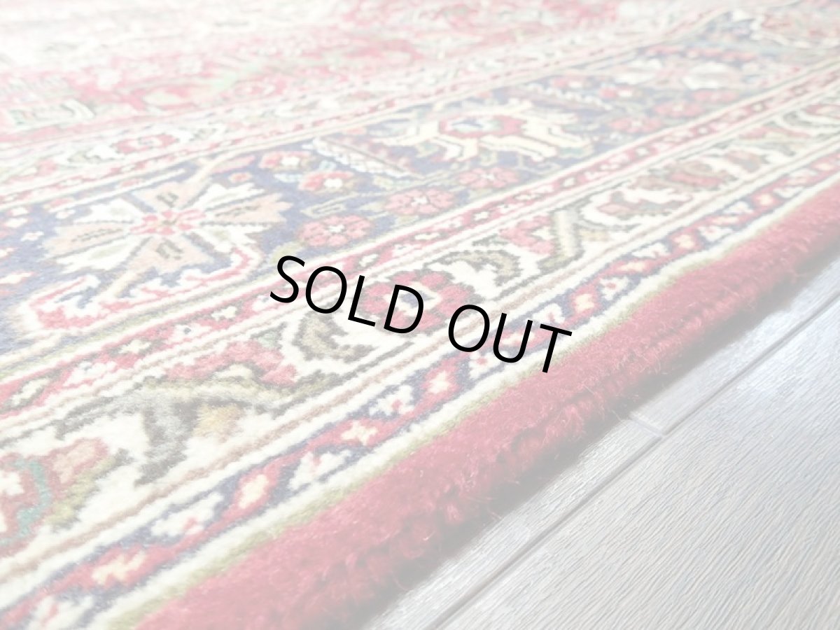 画像9: オールド ペルシャ 絨毯 タブリーズ 3m リビング ダイニング サイズ 295 x 205 cm f204 手織り トライバル ラグ 天然 ウール 敷物 マット カーペット 赤 茶 クリーム 草木 花 柄 ヴィンテージ OLD (9)