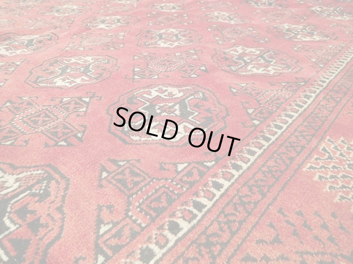 画像9: オールド ペルシャ 絨毯 トルクメン 2.9m リビング ダイニング サイズ 288 x 204 cm 512 手織り トライバル ラグ 天然 ウール 敷物 マット カーペット 赤 ヴィンテージ OLD (9)