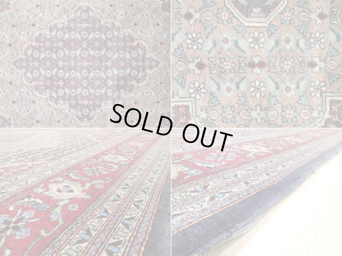 画像16: オールド 70年 アンティーク ペルシャ 絨毯 タブリーズ 3m リビング ダイニング サイズ 295 x 198 cm 天然 コルク ウール 手織り トライバル ラグ 敷物 マット カーペット 紺 マヒ 柄 ヴィンテージ OLD (16)