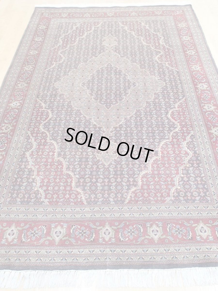 画像6: オールド 70年 アンティーク ペルシャ 絨毯 タブリーズ 3m リビング ダイニング サイズ 295 x 198 cm 天然 コルク ウール 手織り トライバル ラグ 敷物 マット カーペット 紺 マヒ 柄 ヴィンテージ OLD (6)