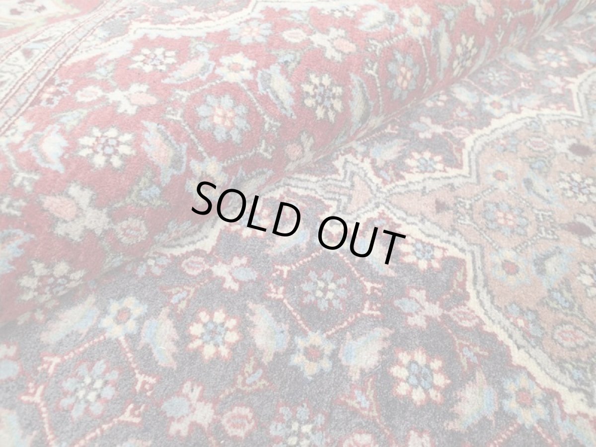 画像14: オールド 70年 アンティーク ペルシャ 絨毯 タブリーズ 3m リビング ダイニング サイズ 295 x 198 cm 天然 コルク ウール 手織り トライバル ラグ 敷物 マット カーペット 紺 マヒ 柄 ヴィンテージ OLD (14)