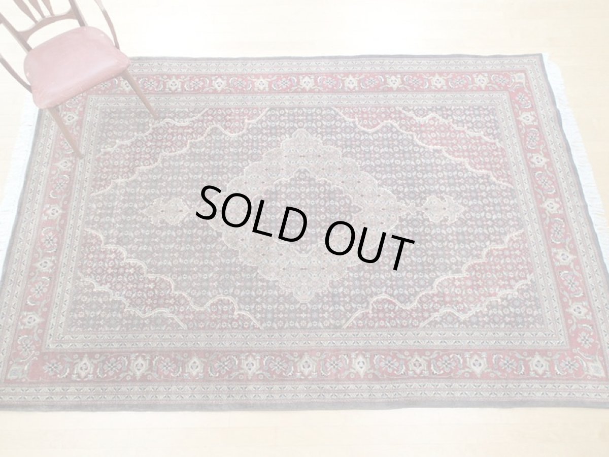 画像4: オールド 70年 アンティーク ペルシャ 絨毯 タブリーズ 3m リビング ダイニング サイズ 295 x 198 cm 天然 コルク ウール 手織り トライバル ラグ 敷物 マット カーペット 紺 マヒ 柄 ヴィンテージ OLD (4)