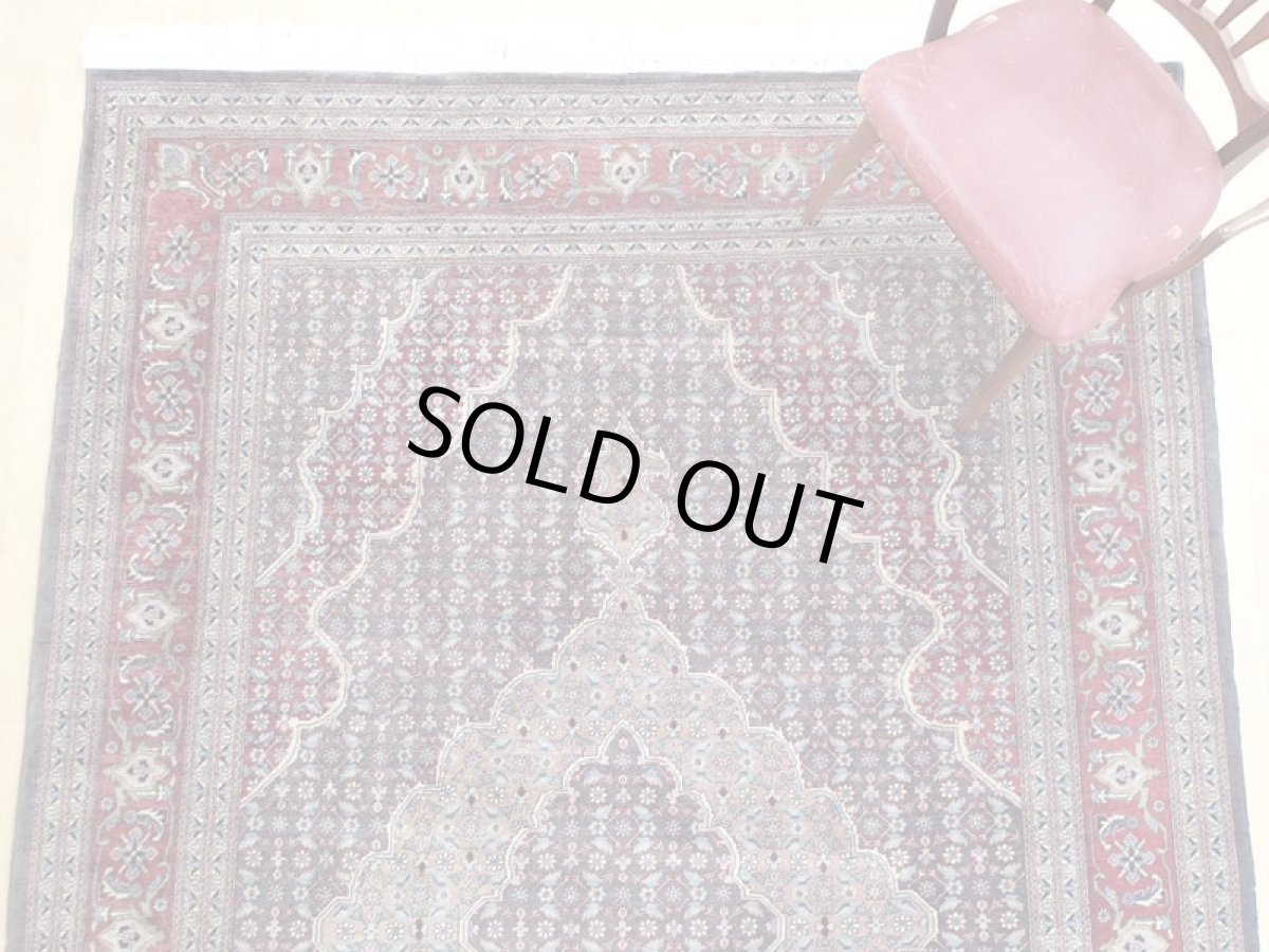 画像8: オールド 70年 アンティーク ペルシャ 絨毯 タブリーズ 3m リビング ダイニング サイズ 295 x 198 cm 天然 コルク ウール 手織り トライバル ラグ 敷物 マット カーペット 紺 マヒ 柄 ヴィンテージ OLD (8)