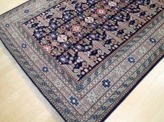 画像10: ペルシャ 絨毯 アルデビル 2.7m リビング ダイニング 大判 サイズ 265 x 173 cm 32 手織り トライバル ラグ 天然 ウール 敷物 マット カーペット 紺 サーモン ピンク 紫 民族柄 (10)