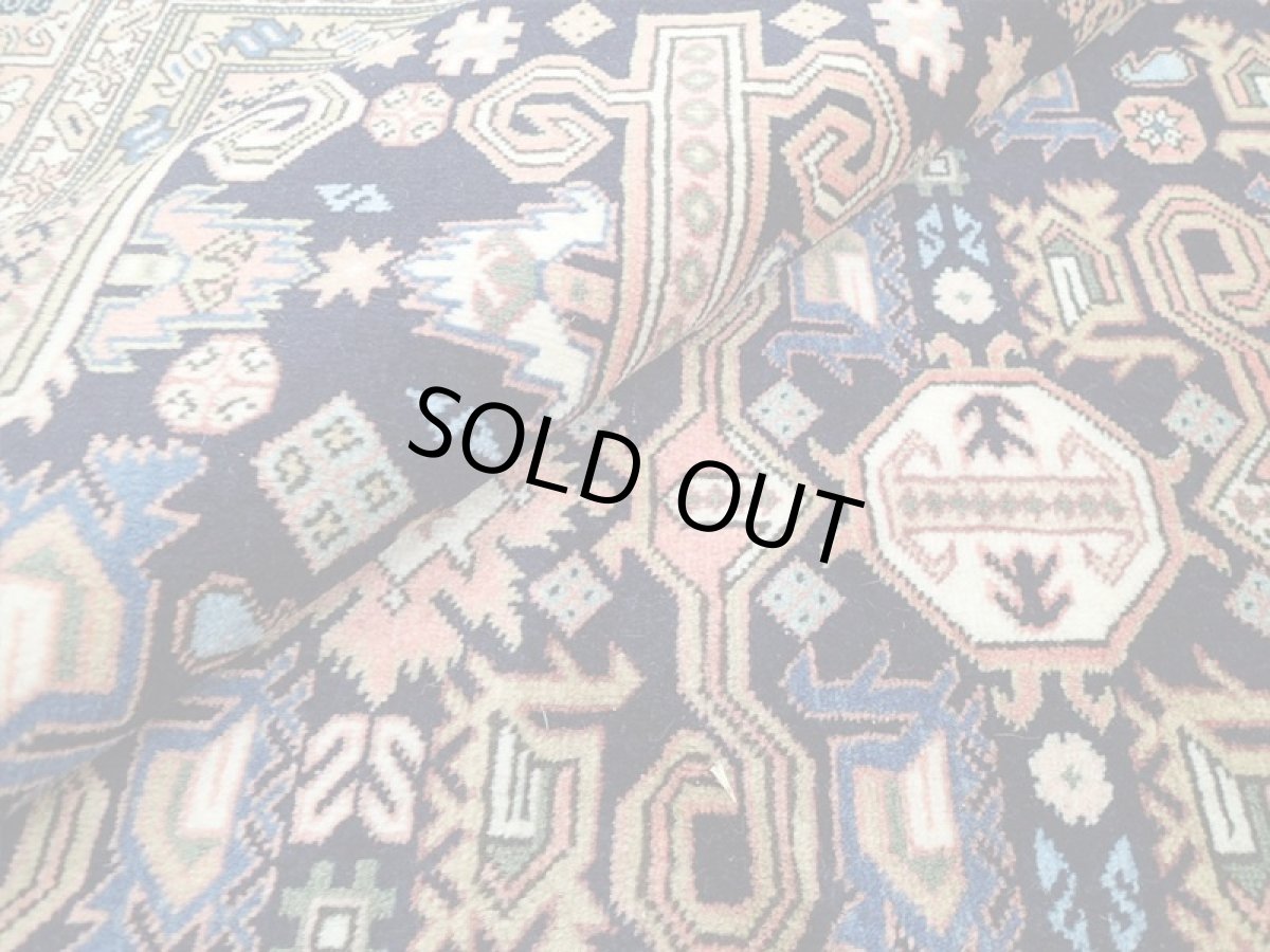 画像15: ペルシャ 絨毯 アルデビル 2.7m リビング ダイニング 大判 サイズ 265 x 173 cm 32 手織り トライバル ラグ 天然 ウール 敷物 マット カーペット 紺 サーモン ピンク 紫 民族柄 (15)