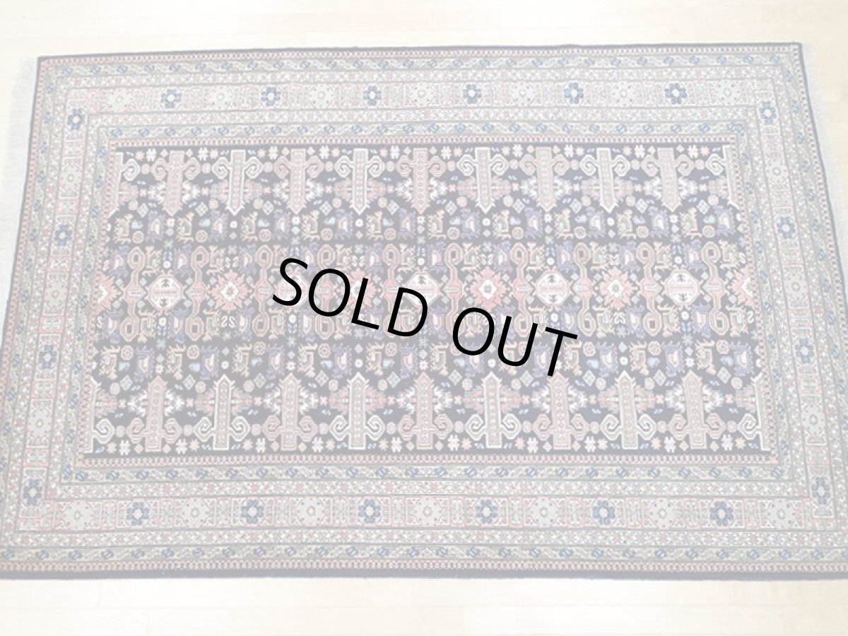 画像3: ペルシャ 絨毯 アルデビル 2.7m リビング ダイニング 大判 サイズ 265 x 173 cm 32 手織り トライバル ラグ 天然 ウール 敷物 マット カーペット 紺 サーモン ピンク 紫 民族柄 (3)